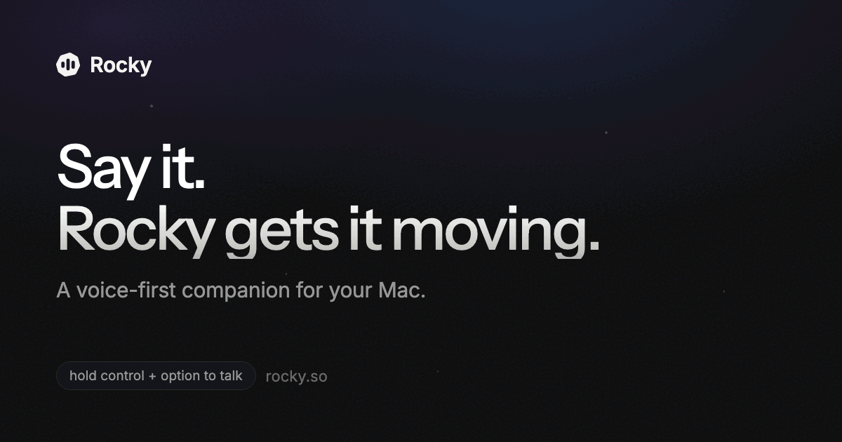 Rocky: Voice assistant for your mac (soon windows and linux) that works with your OpenAI subscriptio